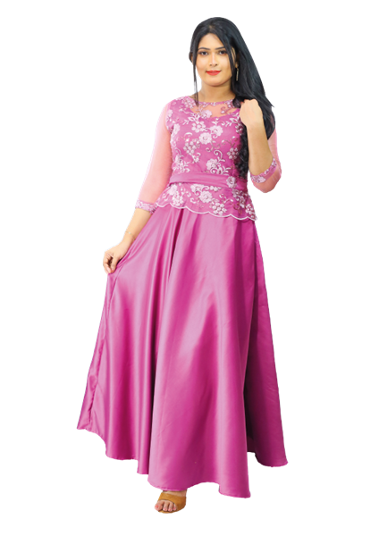 Picture of Long Sleeves Round Neck  Party Maxi Dress