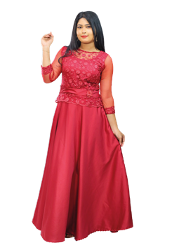 Picture of Long Sleeves Round Neck  Party Maxi Dress