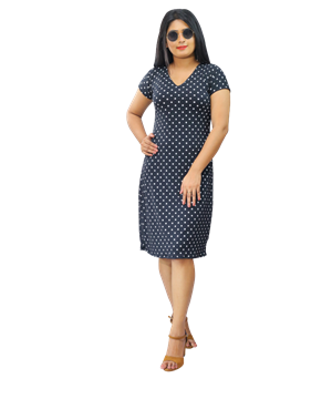 Picture of V-Neck Short Sleeves New Short Dress