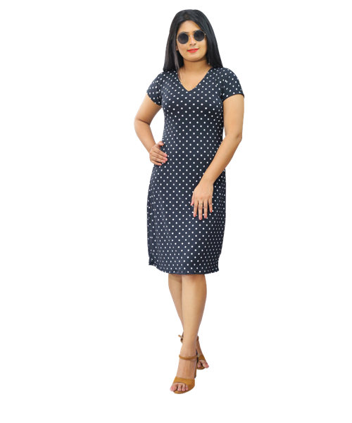 Picture of V-Neck Short Sleeves New Short Dress