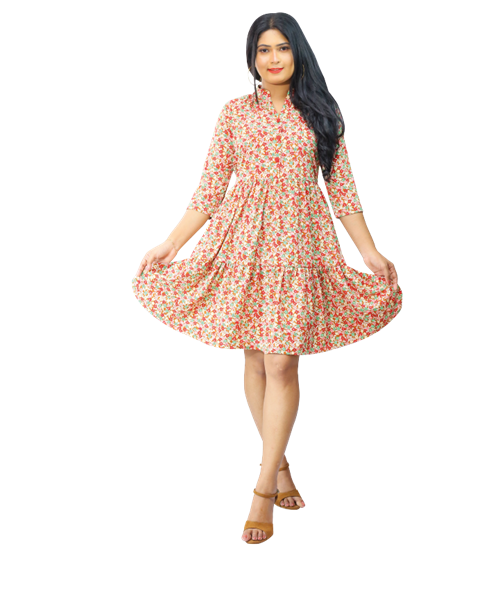 Picture of Three Quarter Sleeves New Short Dress