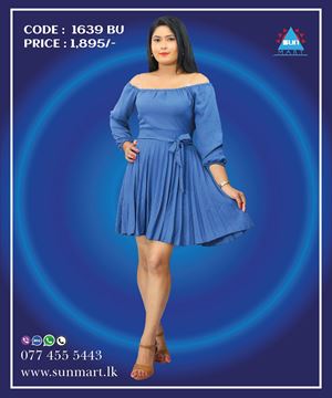 Picture of off shoulder Three Quarter Sleeves Short Frock