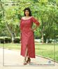 Picture of Three Quarter Sleeves off Shoulder Maxi Dress