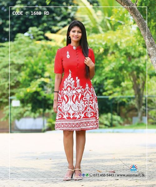 Picture of Three Quarter Sleeves Front open New Short Dress