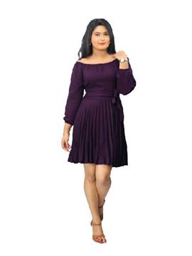 Picture of off shoulder Three Quarter Sleeves Short Frock