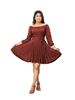 Picture of off shoulder Three Quarter Sleeves Short Frock
